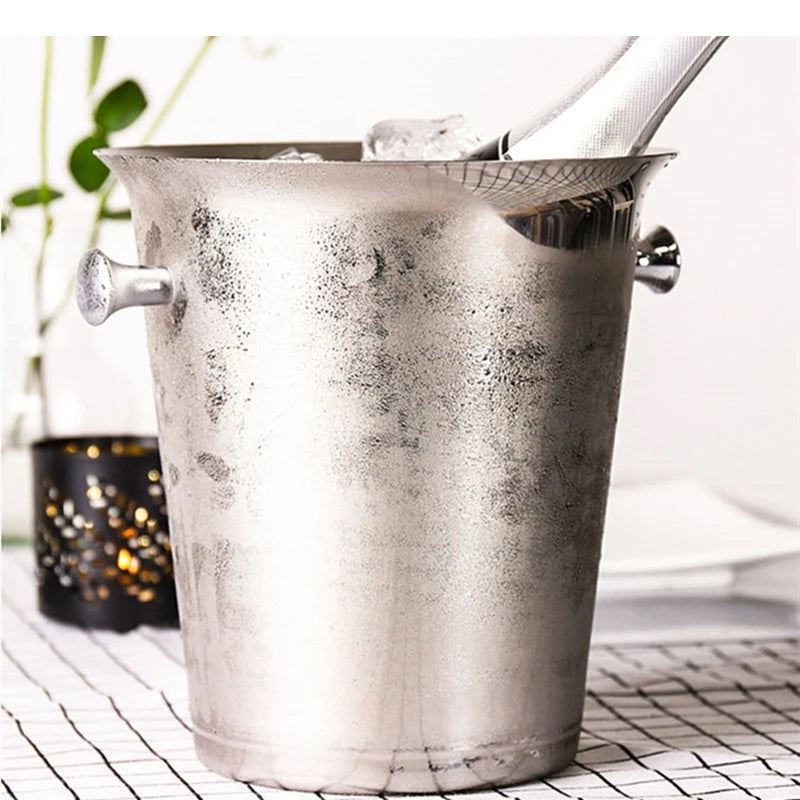 European Style Stainless Steel Ice Bucket Wedding Birthday Party Decoration Wine Beer Whisky Champagne Beverage Cooler