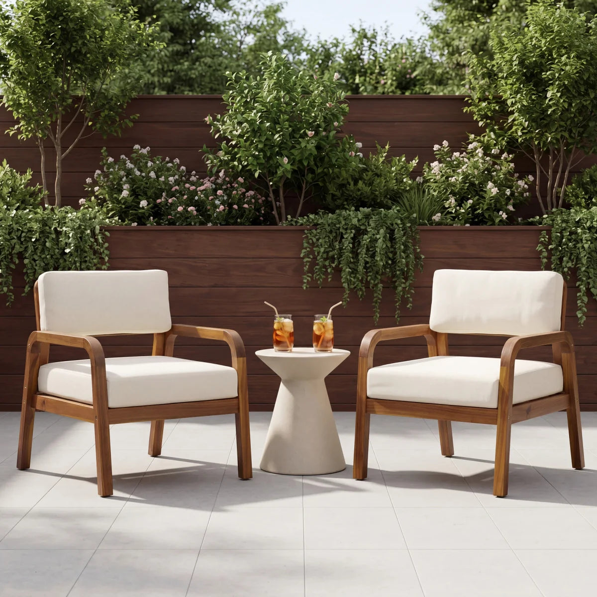 Christopher Knight Home ®   2-Pieces Outdoor Sofa Set with Cushions Outdoor Loveseat & Coffee Table Set,Teak