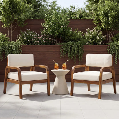 Christopher Knight Home ®   2-Pieces Outdoor Sofa Set with Cushions Outdoor Loveseat & Coffee Table Set,Teak