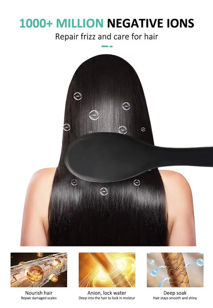 Hot Comb Hair Straightener Brush Ionic Anti Scald Curling Iron Ceramic PTC Fast Heating Straightening Curler Stying Tool