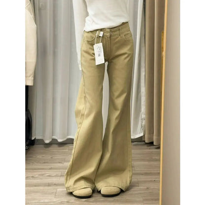 Ladies Flare Trousers Leisure Slimming Vintage Inspired Autumn High Waist Bell Women's Pants Flared Jeans Y2K