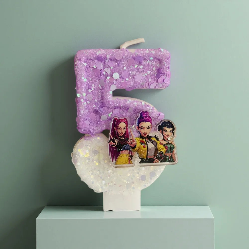 Anime 0-9 Number Candle Cute 3D Page Cartoon Character Children Party Cake Plug-in Birthday Cake Decoration Gift