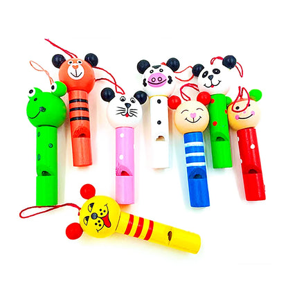 8/30Pcs Wooden Mini Cute Animal Whistle Toys Kids Birthday Party Baby Shower Gift Pinata Filler Boys Girls Party Goodie Bag Toys