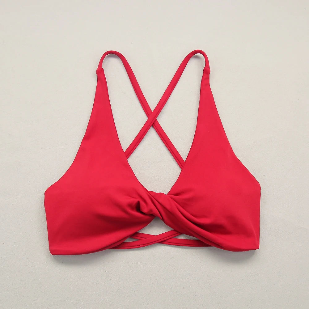 Sexy Slim Shoulder Straps Somfortable High Stretch Sports Underwear Gym Workout Breathable Detachable Yoga Bra