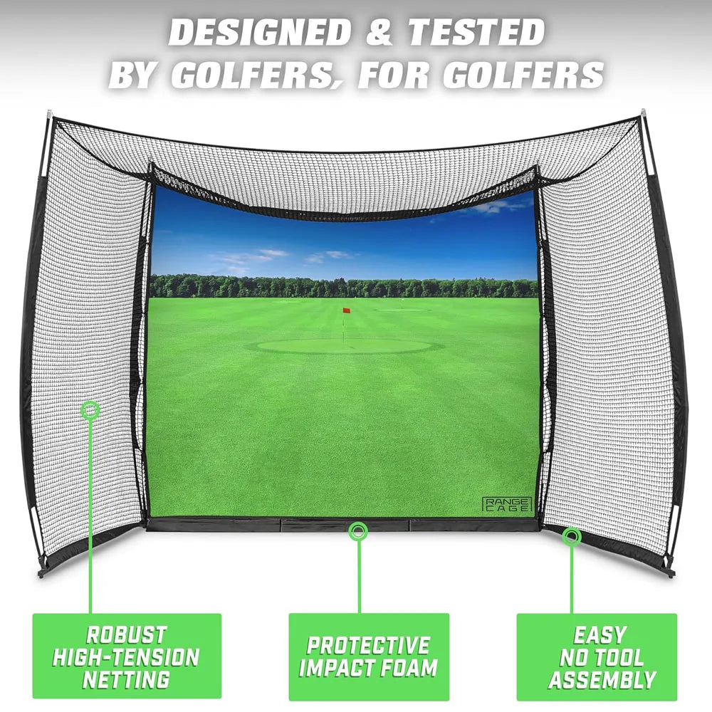 10 ft X 8 ft Impact Screen Choose Printed Graphics Blank Simulator Screen Training Aids Cage Golf Practice Hitting Net