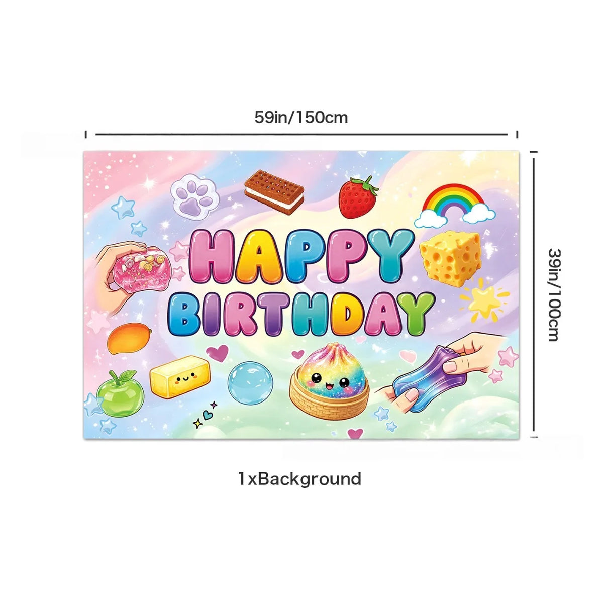 Squishy Bao Bun Themed Birthday Party Decorations Set Tableware Paper Plates Cups Cute Squishy Gift Bags Balloon Banner Supplies