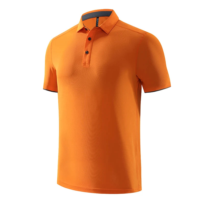 Quick Dry Men's Sports Polo Shirt Golf Wear Summer Gym Fitness Training Clothing Comfortable Breathable Shirts