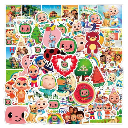 Cocomelon Balloon JJ Melon Watermelon Toy Happy Birthday Banner Party Decoration Backdrop Cake Topper JOJO Disposable Tableware