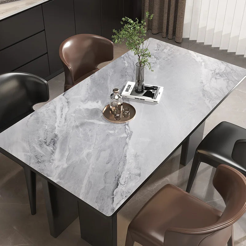 Marble pattern tablecloth custom square rectangle table cover office Decor desk mat waterproof leather table linen protector