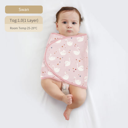 Bilayer Baby Wrap Blanket Newborn Baby Swaddle Tie Anti Startle Jump Blanket Summer Thin Cotton Soft Diaper Changing Blanket