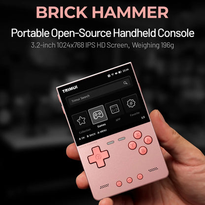 TRIMUI Brick Hammer Portable Handheld Game Player CNC Full Metal 3.2'' IPS Screen Retro Games Linux System Video Gaming Device
