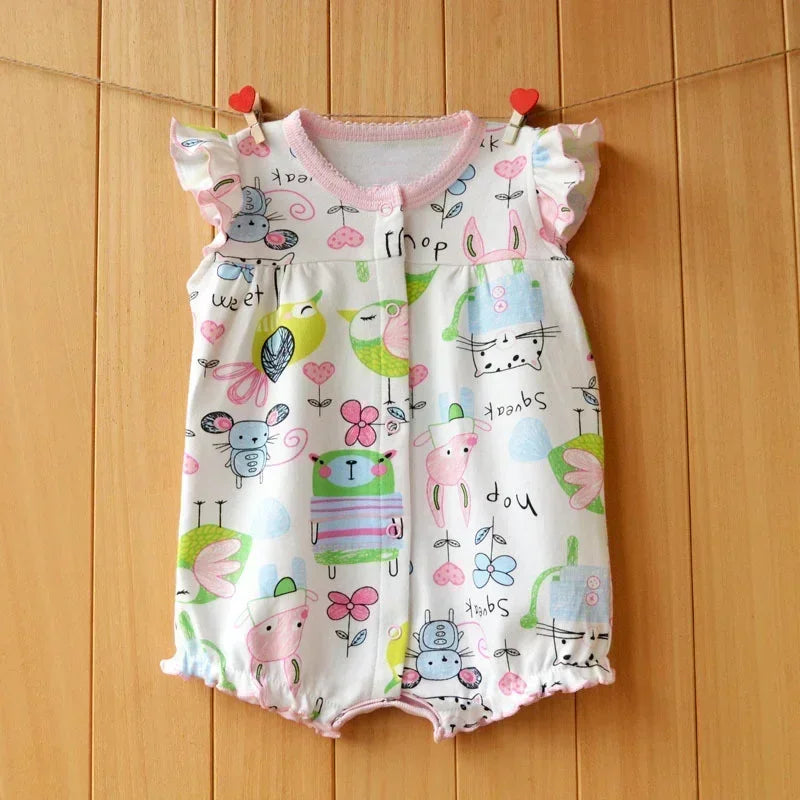 3-18 Month baby Summer clothes rompers girls overalls short Sleeve bodysuit cotton baby clothing jumpsuit newborn Girl onesies