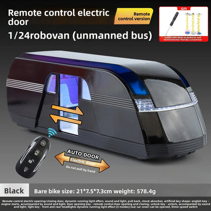 1:24 Remote Control Bus  Electric Door Opening, Pull Back, Light Sound High-Tech Decoration, Toy for Kids Adult Collection