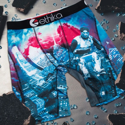 ETHIKA 1Pcs Men Underwear Boxers Breathable Mesh Crotch Man Underpants Plus Size Mens Panties L-3XL Printed Men's Boxers Briefs
