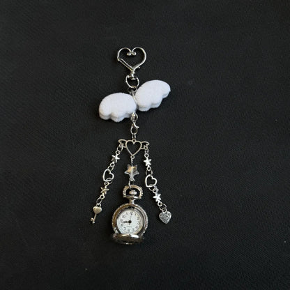 Original Hollow Heart Pocket Watch Chain Keychain Design Steampunk Clock Vintage Necklace Pendant Jewelry Watch Men Women Gift