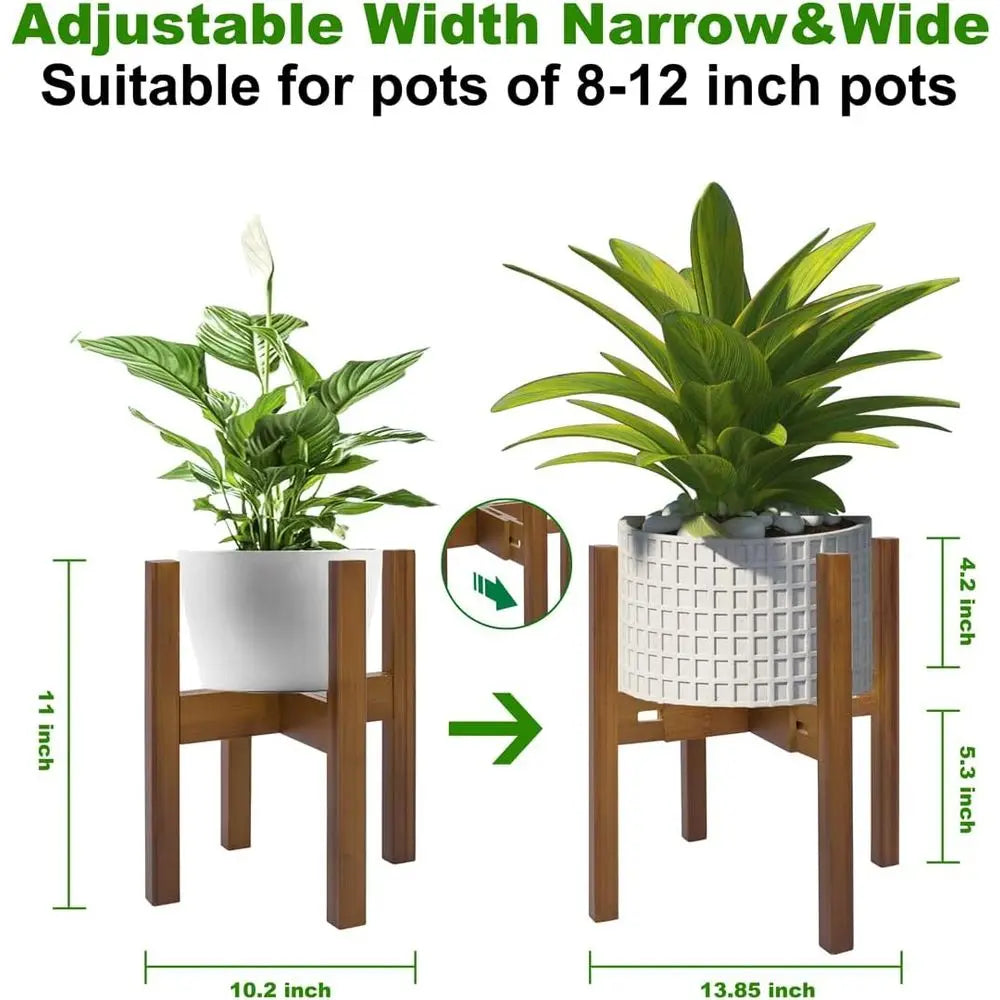 Versatile Bamboo Plant Stand for Indoor Use, Supports Pots 8-12 Inches (Plant and Pot Not Included)