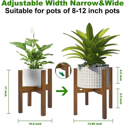 Versatile Bamboo Plant Stand for Indoor Use, Supports Pots 8-12 Inches (Plant and Pot Not Included)