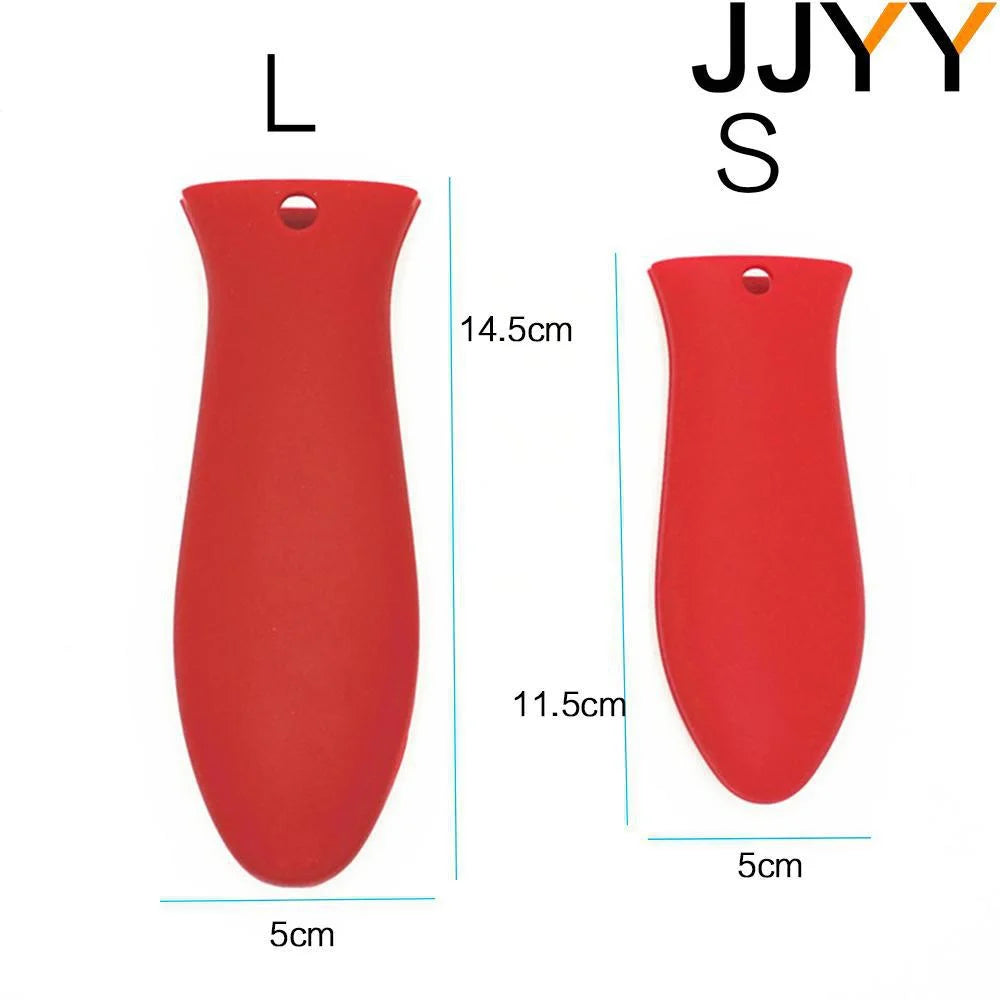 JJYY Pot Holder Handle Anti Slip High Temperature Resistance Potholder Silicone Skillets Grip Cover Anti-scald Kitchen Gadgets