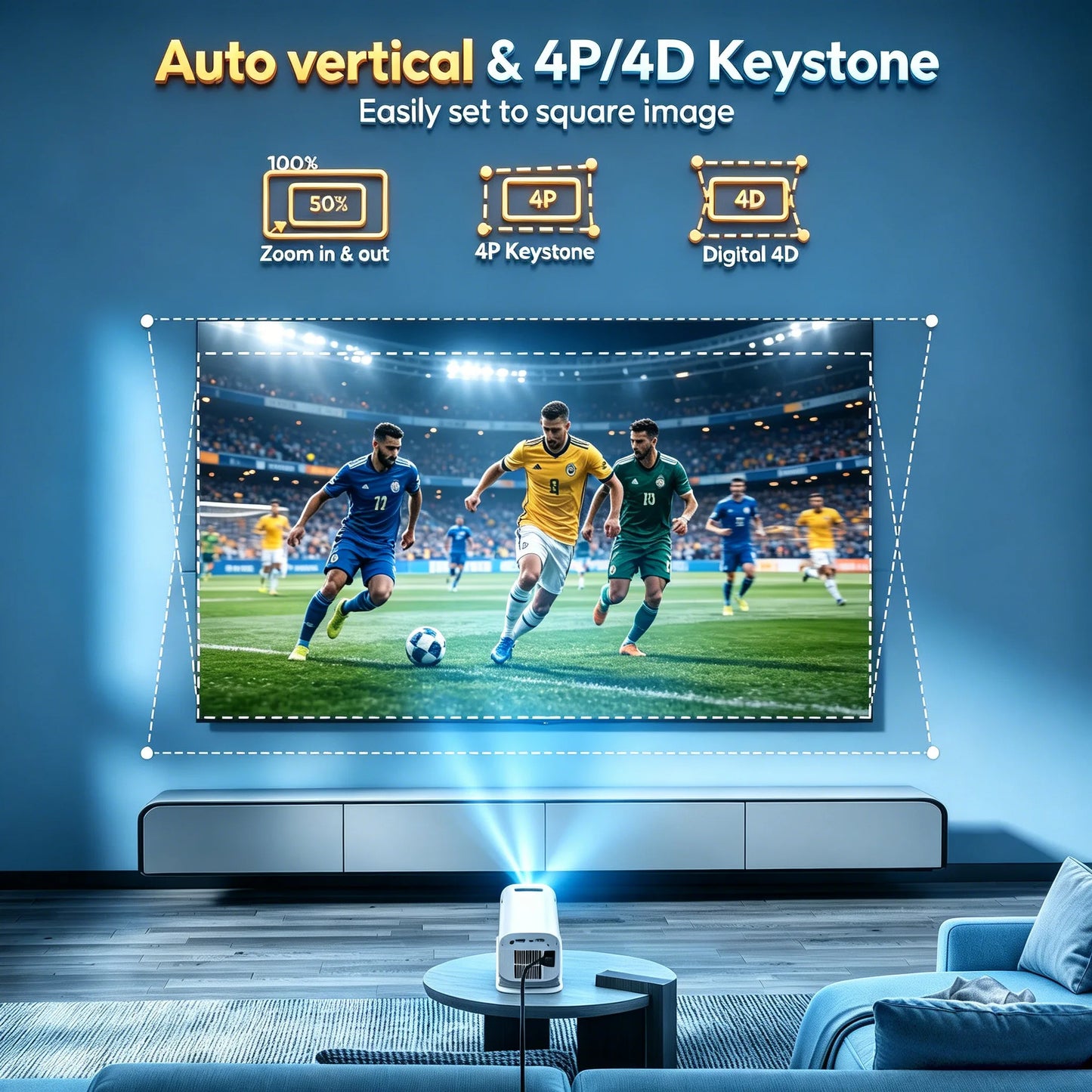 XGODY Portable Gimbal 3 Pro 12000LM 4K Projector 2.4G/5G WiFi Bluetooth 5.4 Android 11 Mini Home Theater Portable projector