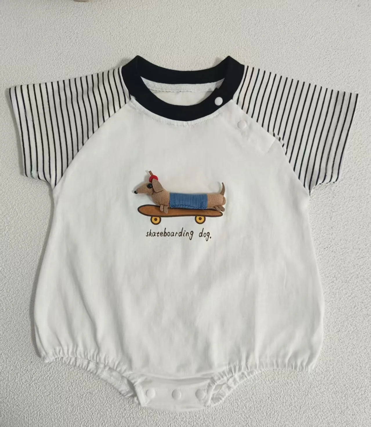 New Summer Newborn Baby Cotton Bodysuit Striped Short Sleeves Onesie 0-2Y Infant Cartoon Baby Boys Girls Jumpsuit