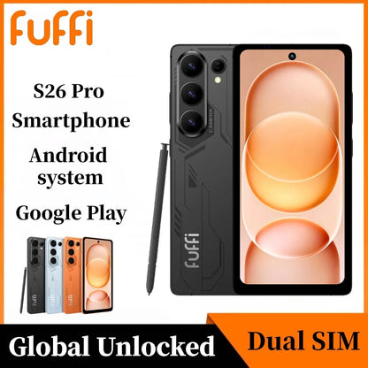 FUFFI S26 Pro Smartphone 5G LTE Android System 12GB RAM 512GB ROM 6.6' Display 16MP Camera Dual SIM With Play Store Mobile Phone