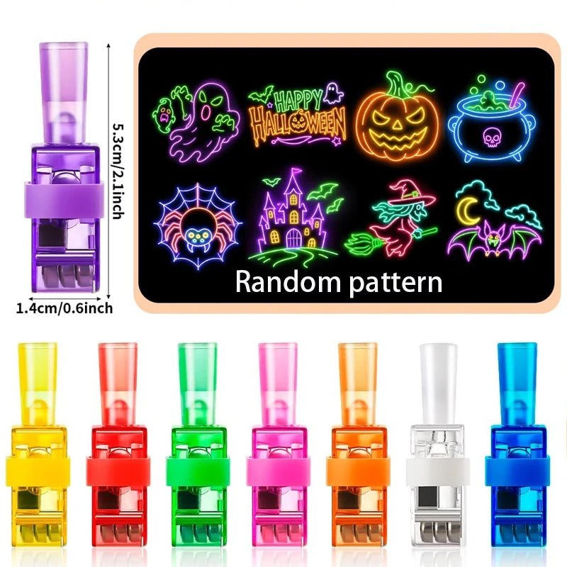4/40PCS Halloween LED Finger Lights Neon Party Favors Glow in the Dark Rave Party Supplies Goodie Bag Stuffers Box Prizes