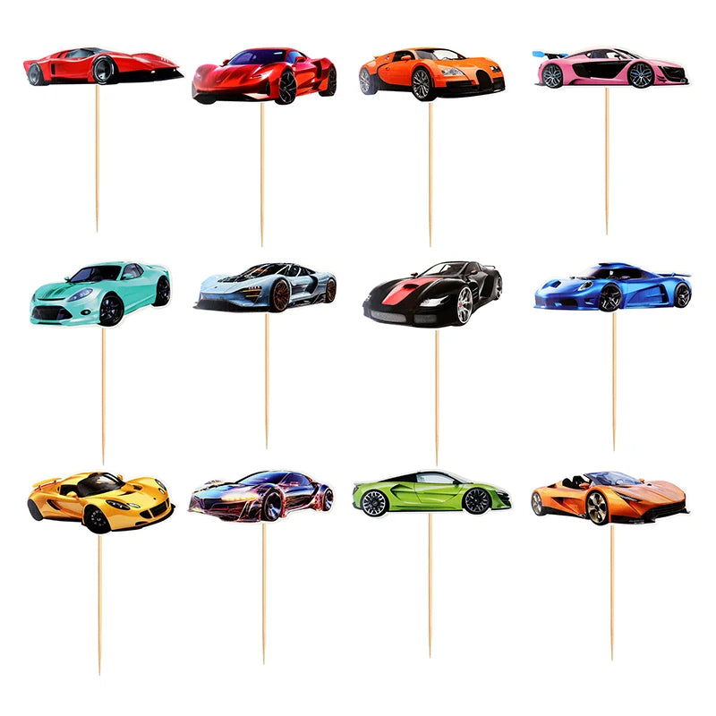 Weightlifting Cake Topper Happy Birthday Sports Pump Iron Kids Boy Man Party Baby Shower Cupcake Decoration Baking Supplies DIY