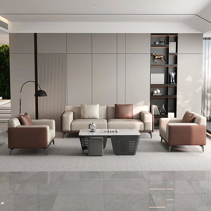 Office Sofa Simple Modern Business Leisure Reception Room Meeting Area Three-person Office Sofa Coffee Table Combination