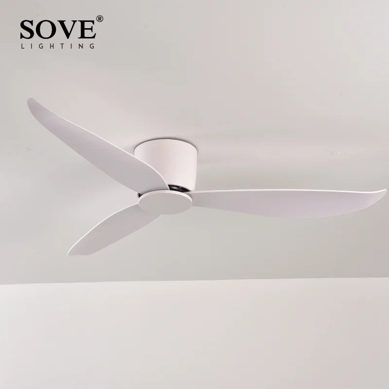 SOVE Low Floor Modern BLDC Ceiling Fan with Remote Control Household Use Ventilation Fan Motor Electric Fan Decorative Fans