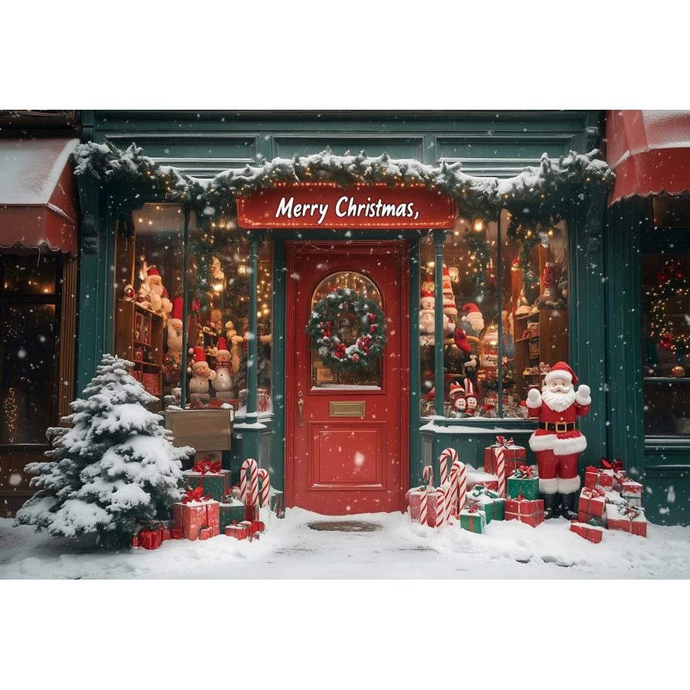 Christmas Candy Toy Store Christmas Tree Gift Theme Banner Background, Birthday Party Decoration Photography Background Cloth