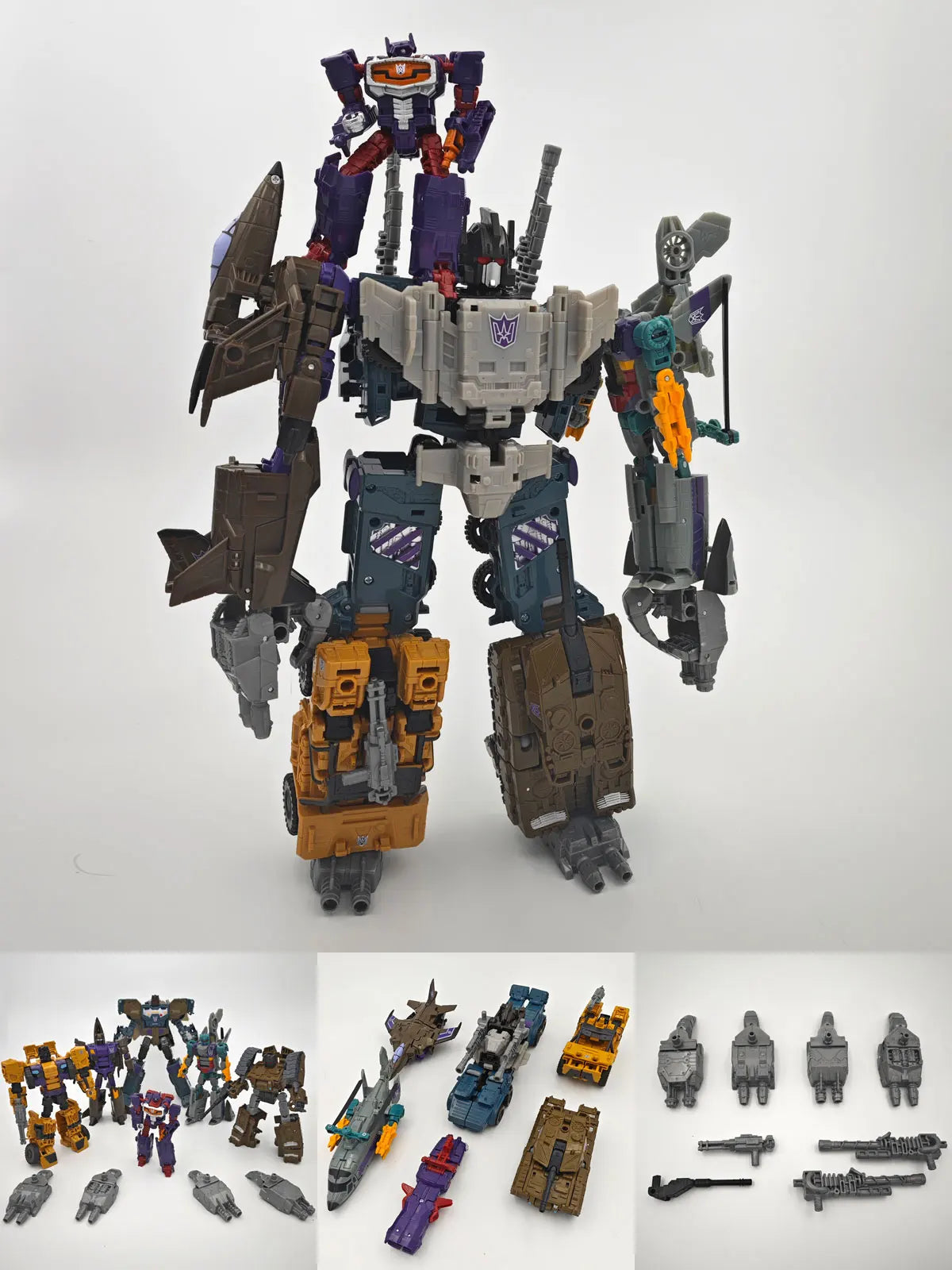 HZX 6 en 1 Devastator Haizhixing juguetes de transformación figura de acción de Anime KO G1 Robot avión vehículo de ingeniería m