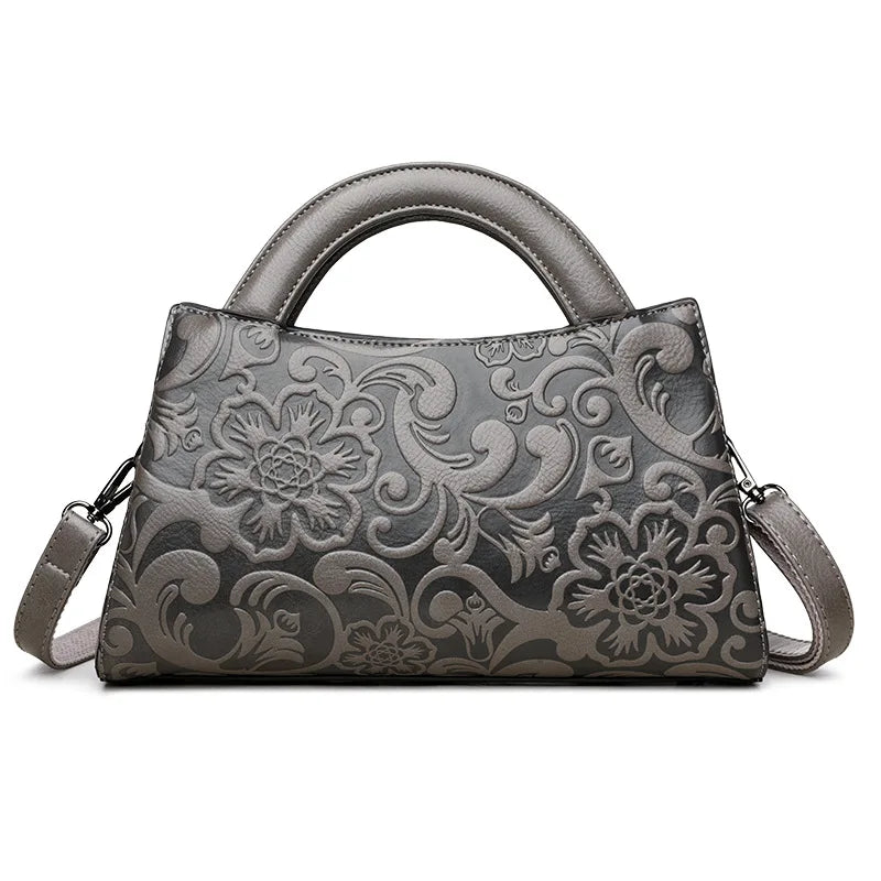 Pu Chinese style women's middle-aged mother bag ethnic style bag autumn fashion women's bag temperament portable messenger