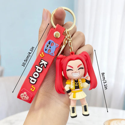 Kpop Rumi Keychain Kpop Group Rumi Mira Zoey Anime Character Keychains Backpack Pendant Charms Keyring Party Favor Gifts