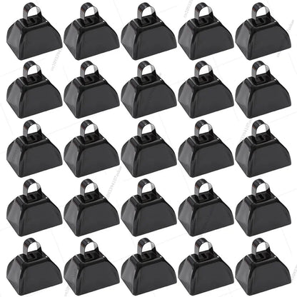 12-100 Pcs Metal Cowbells for Sporting Event 3 Inch Small Noise Makers Cow Bell for Football Event Wedding Party Favor for Guest