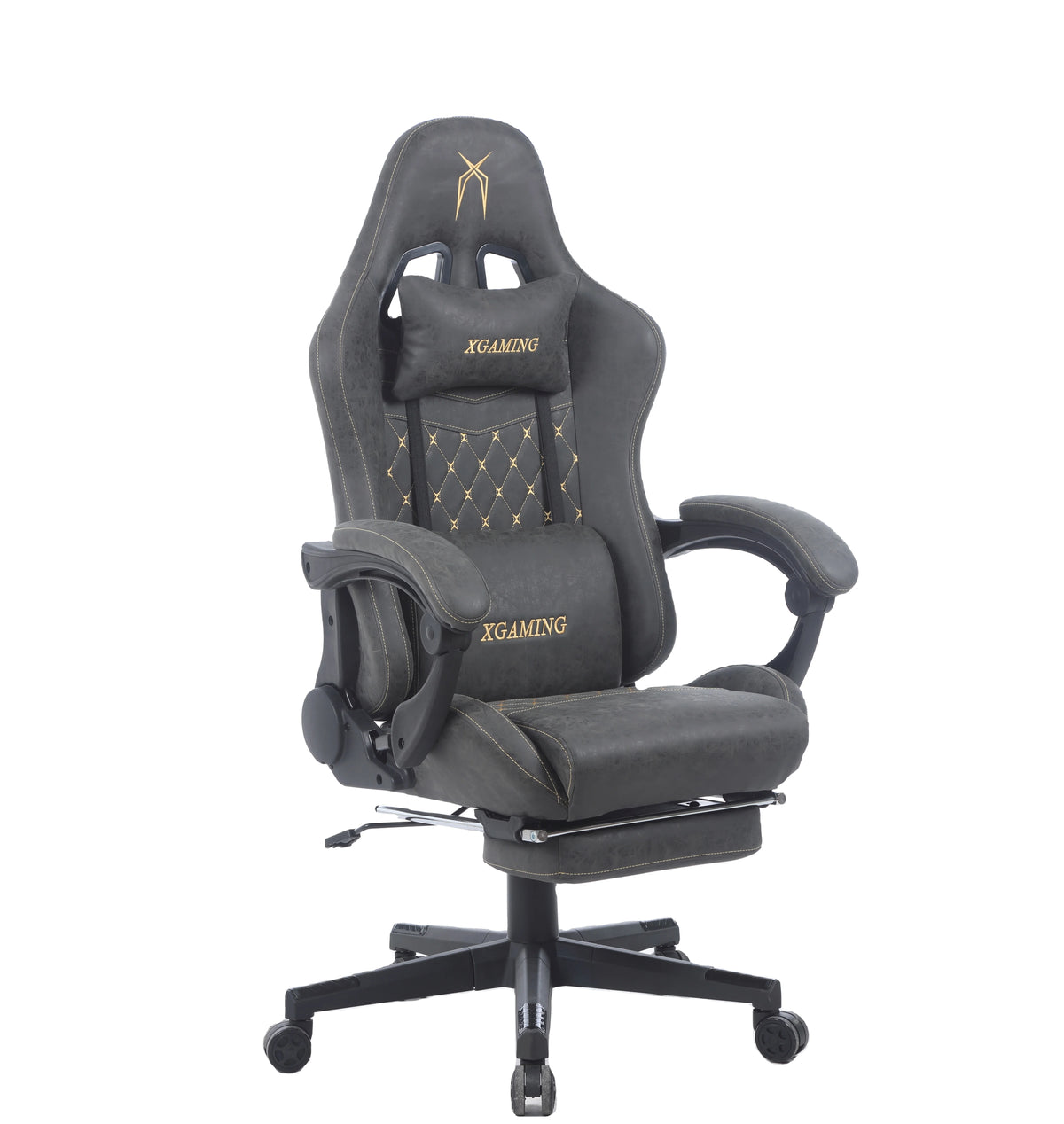 New Design Reclining Gamer Chair with Footrest Brown Gaming Chair