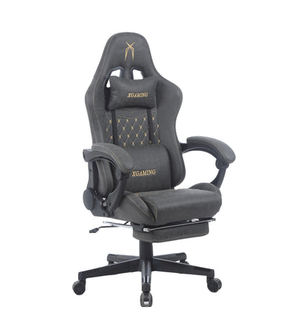 New Design Reclining Gamer Chair with Footrest Brown Gaming Chair