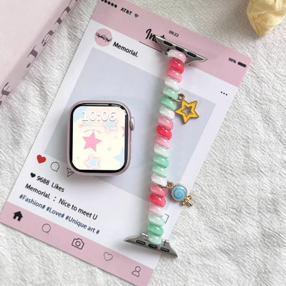 Strap for Apple Watch Bands Ultra2 3 49mm 40mm 41mm 44mm 46mm Stretchable Cute Scrunchie Brecelet iWatch Seires 10 9 8 7 5 SE 11