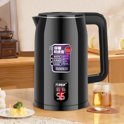 Electric Kettle 3.0L, Double-Layer Anti-Scald Design, Food-Grade Stainless Steel, 1500W Fast Boil, Insulated Handle