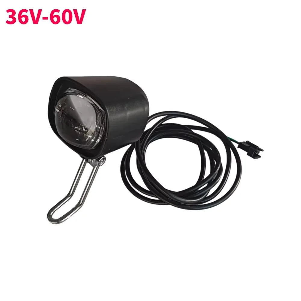 Ebike E-Bike 36V 48V 60V 80V Electric Bicycle Light with Horn Waterproof Scooters Motorcycle Headlight Horn Set Front Headlight