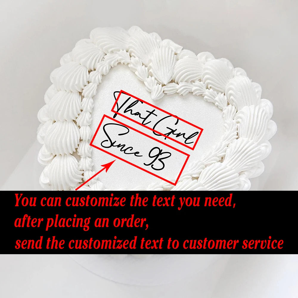 Custom Mini Cake Topper Just Married Acrylic Cake Charm Heart Cake Charm Birthday Wedding Engagement Party Cake Decoration