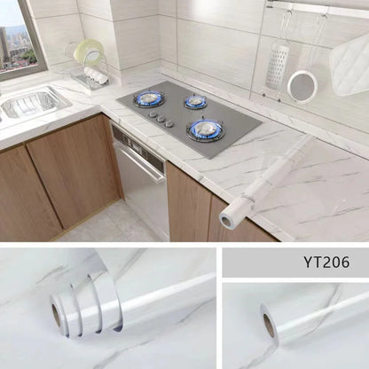 Kitchen Oil-Proof Film Stove Waterproof Moisture-Proof Self-Adhesive Wallpaper Countertop Cabinet Renovation Tile Marble Sticker