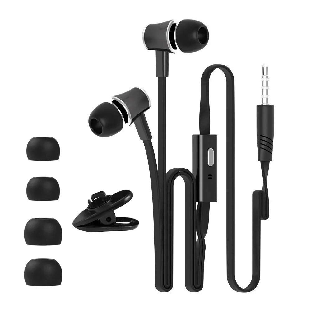 Extra Bass Headphones wired Earphone 3.5mm Earphones With Microphone Noodles Style наушники Sport Headset for Samsung