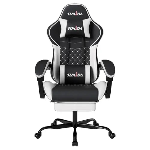 Ergonomic Video Gamer Chairs Gaming Computer Chairs Gamer Chairs for Adults Massage Lumbar Support Swivel Height
