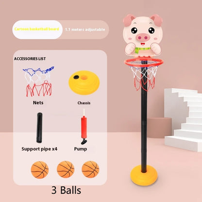 Children's Version Vertical Adjustable Lifting Basketball Rack Outdoor Home Indoor Sports Crtoon Rebound Parent-child Interacti