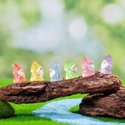 10-100PCS Luminous Mini Christmas Gnomes Fairy Garden Miniatures Home Garden Accessories Fairy Moss Micro Landscape Decoration