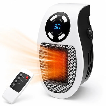 500W Portable Heater Electric Heater Plug in Wall Room Heater Home Appliance Heating Stove Mini Radiator Remote Warmer Machine