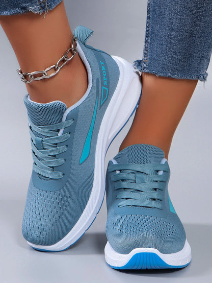 Spring new women's sports shoes, fashionable, breathable, lightweight, non-slip, wear-resistant, casual sports shoes, flat shoes