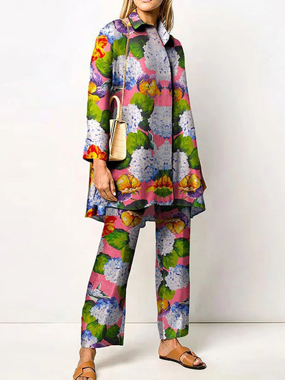 Long Sleeve Turn Down Collar Casual Outfits Ladies Button Tops Wide