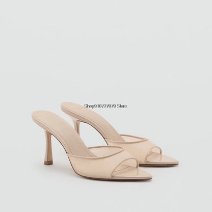 Women's High Heel Sandals 2026 Spring Summer New Painted Leather Fashionable Elegant Sandals Outdoor Wearable High Heel Slippers