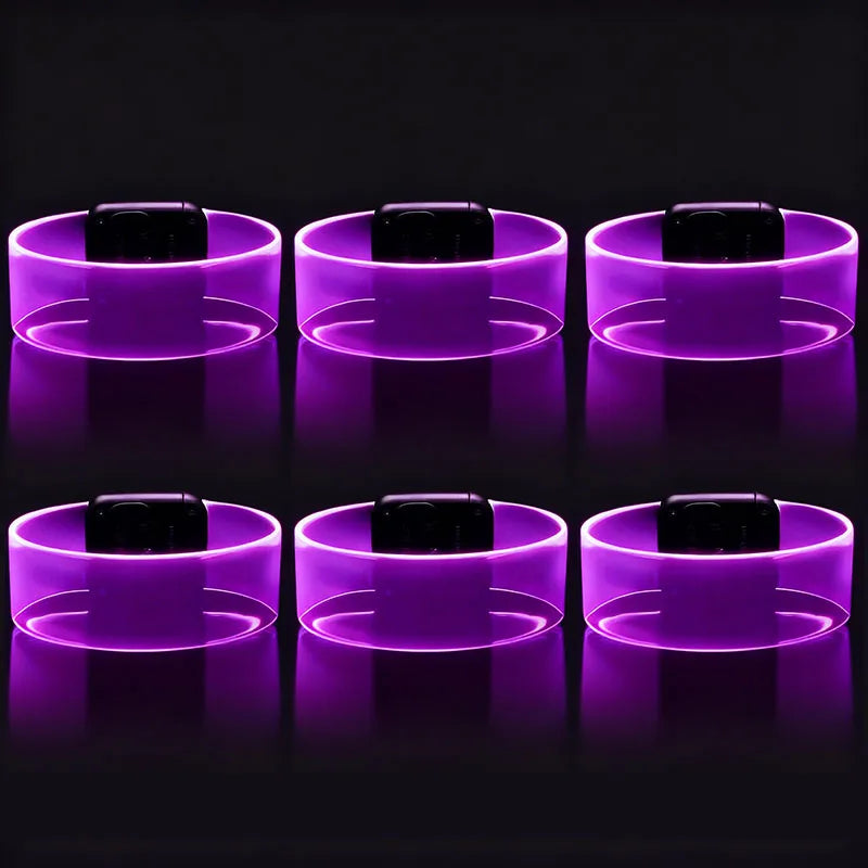 6-60Pcs LED Bracelets for Party Glow in The Dark Flashing Wristband 3 Modes Adjustable Light Up Armband for Wedding Party Favors